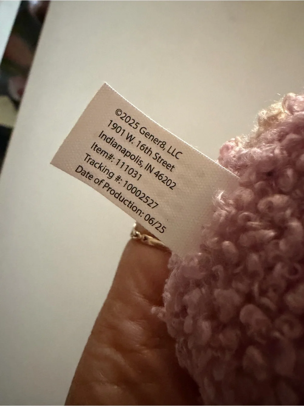 Genertg Plush Pink Curly Keychain Accent